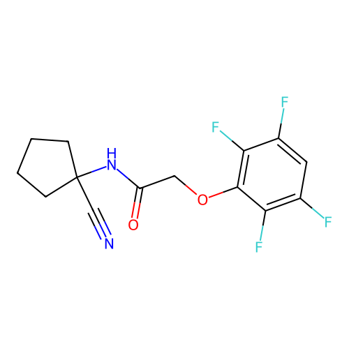 N-(1-cyanocyclopentyl)-2-(2,3,5,6-tetrafluorophenoxy)acetamide structure