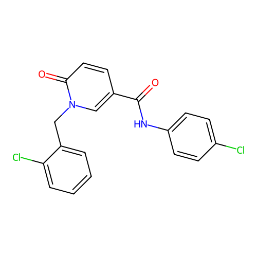 N-(4-chlorophenyl)-1-[(2-chlorophenyl)methyl]-6-oxopyridine-3-carboxamide structure