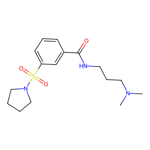 N-[3-(dimethylamino)propyl]-3-pyrrolidin-1-ylsulfonylbenzamide structure
