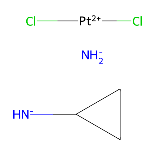 (SP-4-3)-氨二氯(环丙胺)铂 structure
