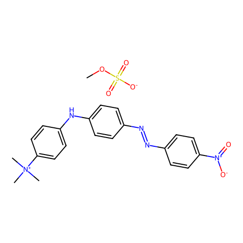 Methyl sulfate;trimethyl-[4-[4-[(4-nitrophenyl)diazenyl]anilino]phenyl]azanium structure