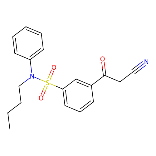 N-Butyl-3-(cyanoacetyl)-N-phenylbenzenesulphonamide structure