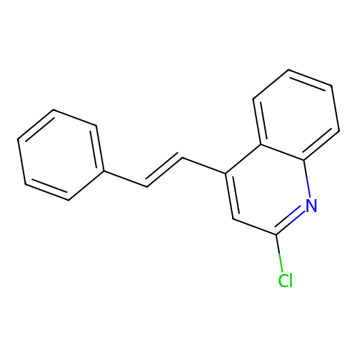 2-chloro-4-[(E)-2-phenylethenyl]quinoline structure