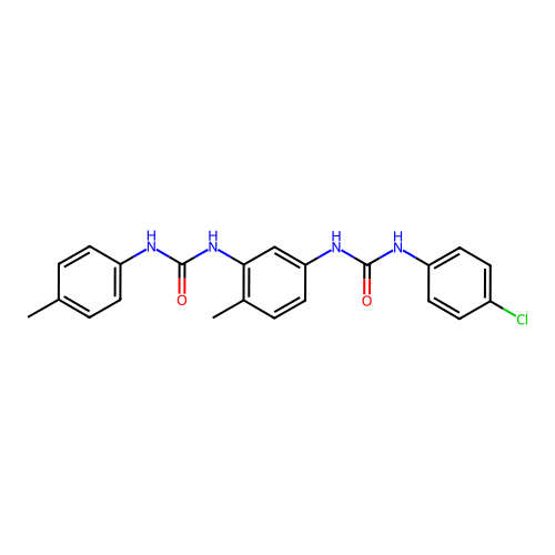1-(5-((((4-Chlorophenyl)amino)carbonyl)amino)-o-tolyl)-3-(p-tolyl)urea structure