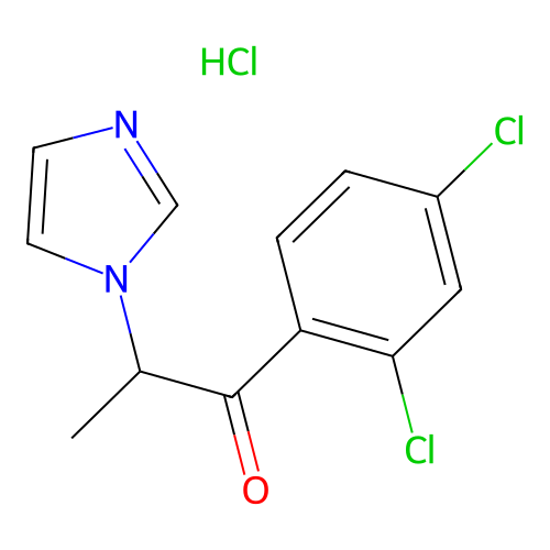 1-(2,4-Dichlorophenyl)-2-(1H-imidazol-1-yl)propan-1-one hydrochloride structure