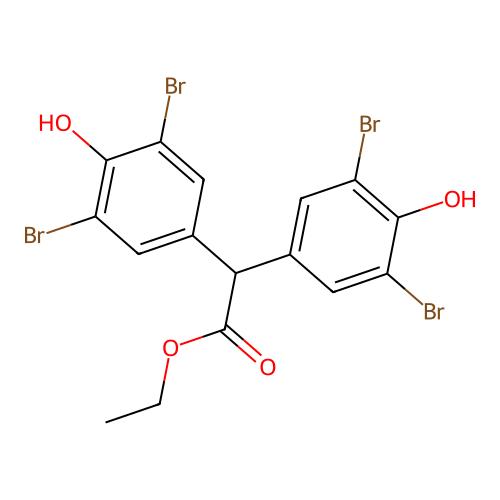 Ethyl bis(3,5-dibromo-4-hydroxyphenyl)acetate structure