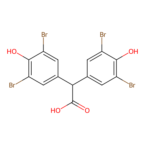 2,2-Bis(3,5-dibromo-4-hydroxyphenyl)acetic acid structure
