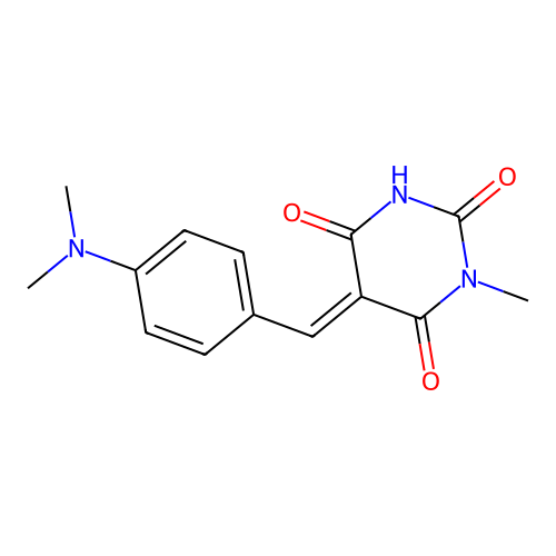 5-[[4-(Dimethylamino)phenyl]methylene]-1-methylbarbituric acid structure