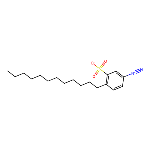 4-Dodecyl-3-sulphonatobenzenediazonium structure