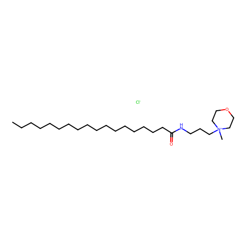 4-Methyl-4-[3-[(1-oxooctadecyl)amino]propyl]morpholinium chloride structure