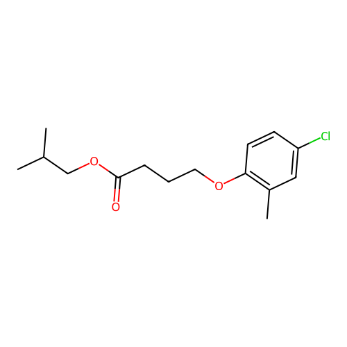 Isobutyl 4-(4-chloro-2-methylphenoxy)butyrate structure
