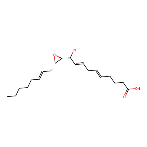 10-Hydroxy-10-[(2R,3S)-3-oct-2-enyloxiran-2-yl]deca-5,8-dienoic acid structure