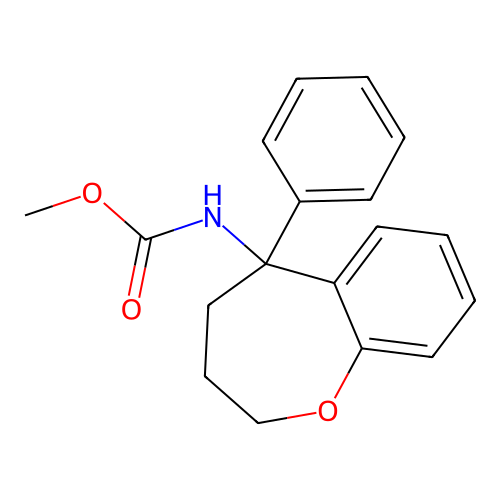 methyl N-(5-phenyl-3,4-dihydro-2H-1-benzoxepin-5-yl)carbamate structure