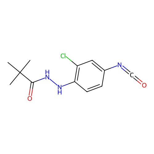 N'-(2-Chloro-4-isocyanatophenyl)-2,2-dimethylpropionohydrazide structure
