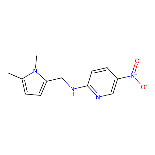 N-((1,5-Dimethyl-1H-pyrrol-2-yl)methyl)-5-nitropyridin-2-amine structure