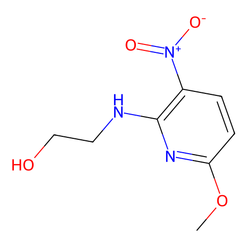 2-(6-Methoxy-3-nitro-2-pyridylamino)ethanol structure