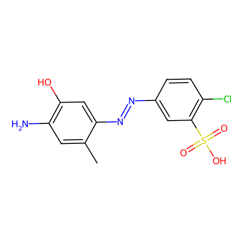 5-((4-Amino-5-hydroxy-o-tolyl)azo)-2-chlorobenzenesulphonic acid structure
