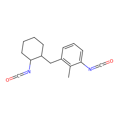 3-((2-Isocyanatocyclohexyl)methyl)-o-tolyl isocyanate structure