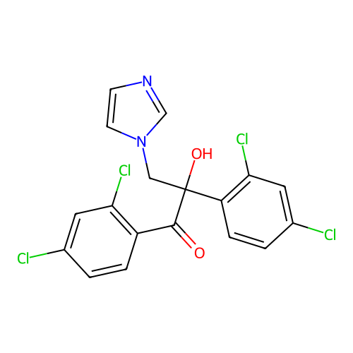 1-Propanone, 1,2-bis(2,4-dichlorophenyl)-2-hydroxy-3-(1H-imidazol-1-yl)- structure