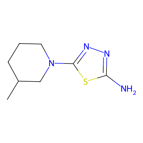 5-(3-Methylpiperidin-1-yl)-1,3,4-thiadiazol-2-amine structure
