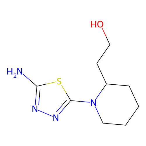2-[1-(5-Amino-1,3,4-thiadiazol-2-yl)piperidin-2-yl]ethanol structure