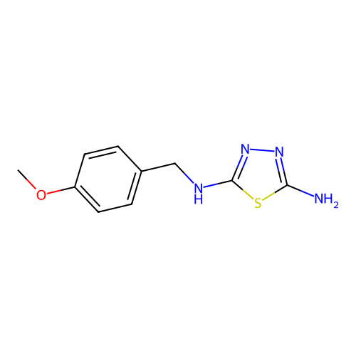 N-(4-methoxybenzyl)-1,3,4-thiadiazole-2,5-diamine structure