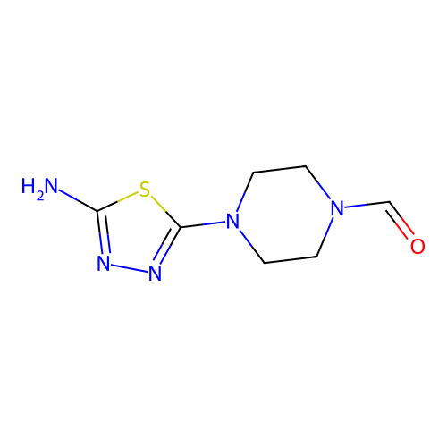 4-(5-Amino-1,3,4-thiadiazol-2-yl)piperazine-1-carbaldehyde structure