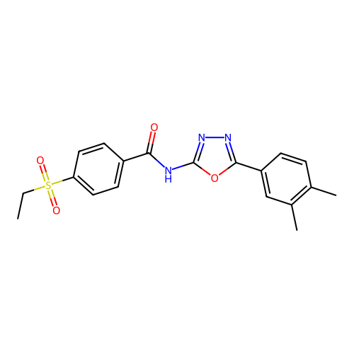 N-[5-(3,4-dimethylphenyl)-1,3,4-oxadiazol-2-yl]-4-ethylsulfonylbenzamide structure
