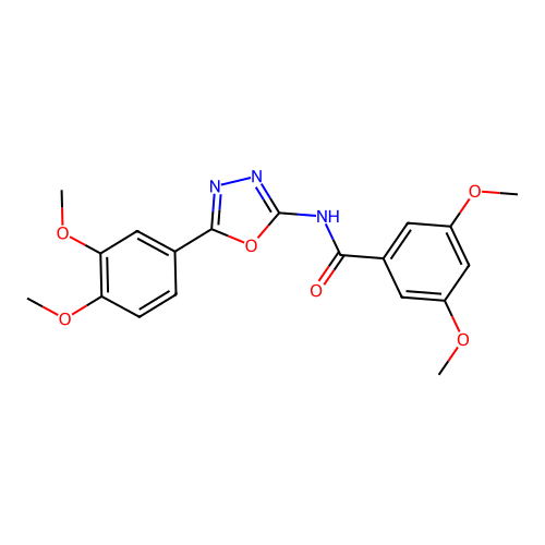 N-[5-(3,4-dimethoxyphenyl)-1,3,4-oxadiazol-2-yl]-3,5-dimethoxybenzamide structure