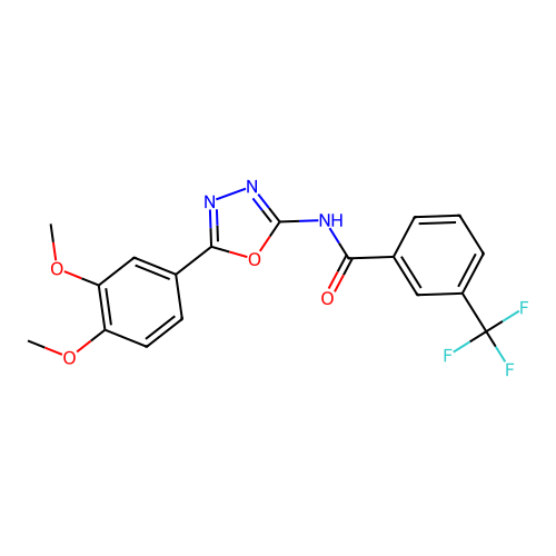 N-[5-(3,4-dimethoxyphenyl)-1,3,4-oxadiazol-2-yl]-3-(trifluoromethyl)benzamide structure