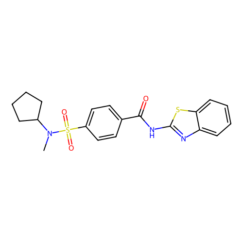 N-(1,3-benzothiazol-2-yl)-4-[cyclopentyl(methyl)sulfamoyl]benzamide structure