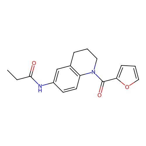 N-(1-(furan-2-carbonyl)-1,2,3,4-tetrahydroquinolin-6-yl)propionamide structure