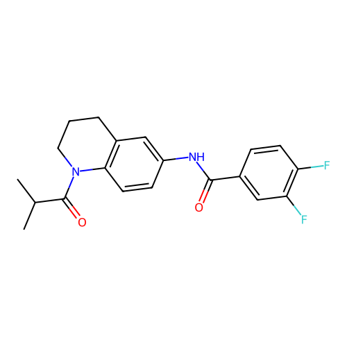 3,4-difluoro-N-(1-isobutyryl-1,2,3,4-tetrahydroquinolin-6-yl)benzamide structure