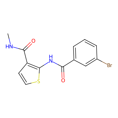 2-(3-bromobenzamido)-N-methylthiophene-3-carboxamide structure