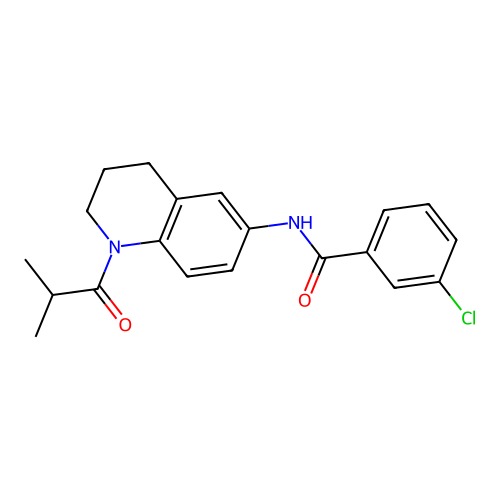 3-chloro-N-(1-isobutyryl-1,2,3,4-tetrahydroquinolin-6-yl)benzamide structure