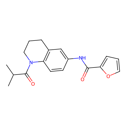N-(1-isobutyryl-1,2,3,4-tetrahydroquinolin-6-yl)furan-2-carboxamide structure