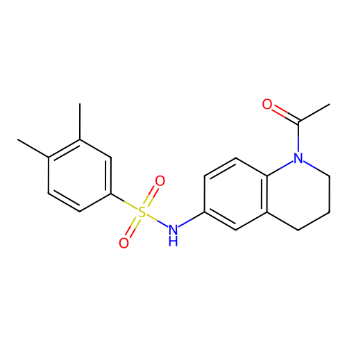 N-(1-acetyl-3,4-dihydro-2H-quinolin-6-yl)-3,4-dimethylbenzenesulfonamide structure