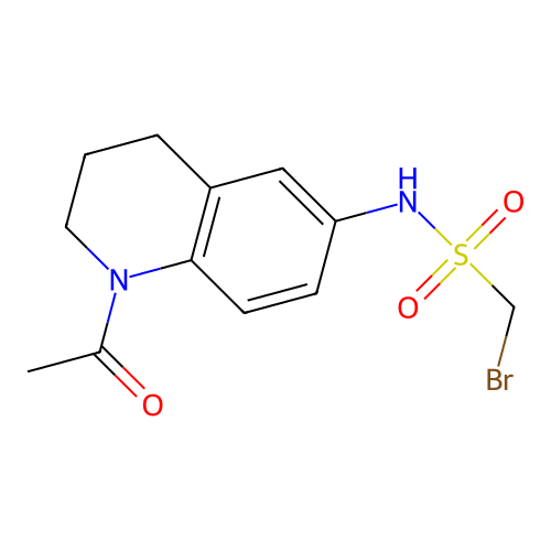 N-(1-acetyl-1,2,3,4-tetrahydroquinolin-6-yl)-1-bromomethanesulfonamide structure