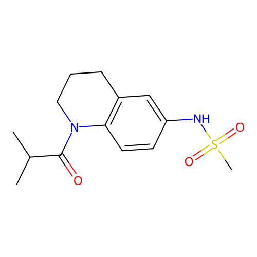 N-(1-isobutyryl-1,2,3,4-tetrahydroquinolin-6-yl)methanesulfonamide structure