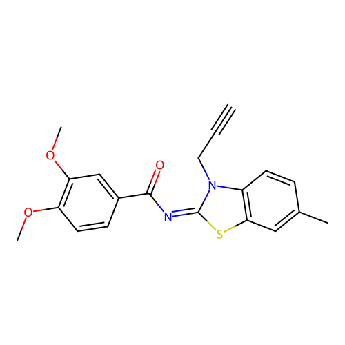 (Z)-3,4-dimethoxy-N-(6-methyl-3-(prop-2-yn-1-yl)benzo[d]thiazol-2(3H)-ylidene)benzamide structure