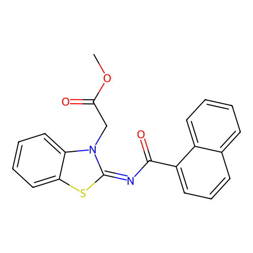 (Z)-methyl 2-(2-((1-naphthoyl)imino)benzo[d]thiazol-3(2H)-yl)acetate structure