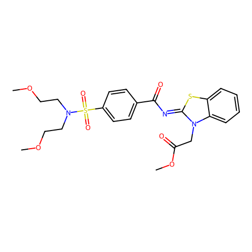 (Z)-methyl 2-(2-((4-(N,N-bis(2-methoxyethyl)sulfamoyl)benzoyl)imino)benzo[d]thiazol-3(2H)-yl)acetate structure