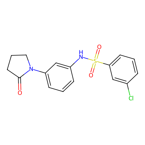 3-chloro-N-(3-(2-oxopyrrolidin-1-yl)phenyl)benzenesulfonamide structure