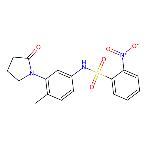 N-(4-methyl-3-(2-oxopyrrolidin-1-yl)phenyl)-2-nitrobenzenesulfonamide structure