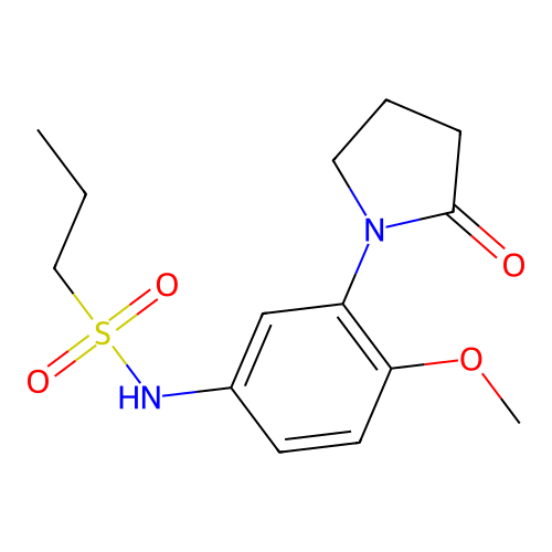N-[4-methoxy-3-(2-oxopyrrolidin-1-yl)phenyl]propane-1-sulfonamide structure
