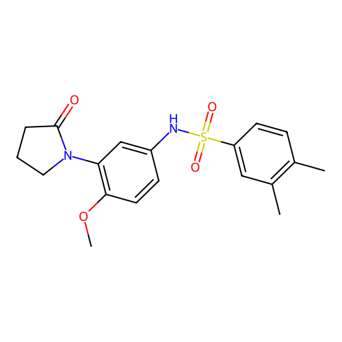 N-(4-methoxy-3-(2-oxopyrrolidin-1-yl)phenyl)-3,4-dimethylbenzenesulfonamide structure