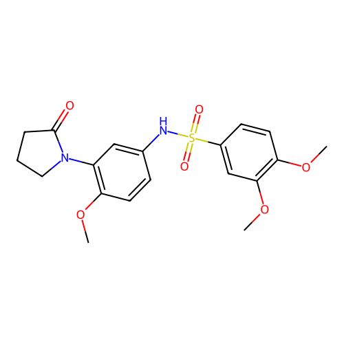 3,4-dimethoxy-N-(4-methoxy-3-(2-oxopyrrolidin-1-yl)phenyl)benzenesulfonamide structure
