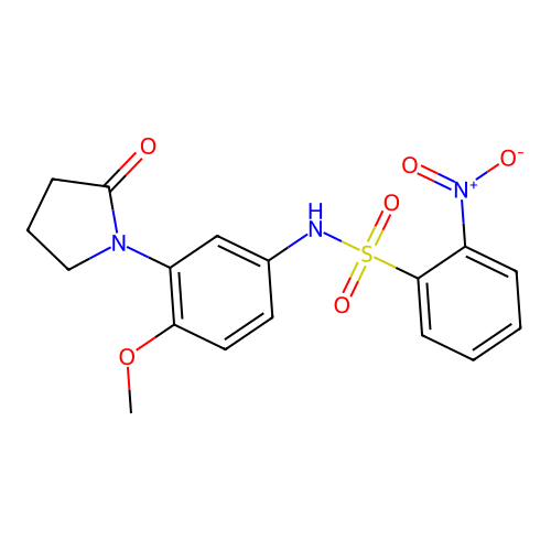 N-(4-methoxy-3-(2-oxopyrrolidin-1-yl)phenyl)-2-nitrobenzenesulfonamide structure
