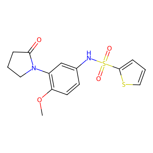N-[4-methoxy-3-(2-oxopyrrolidin-1-yl)phenyl]thiophene-2-sulfonamide structure