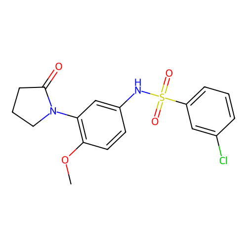 3-chloro-N-(4-methoxy-3-(2-oxopyrrolidin-1-yl)phenyl)benzenesulfonamide structure